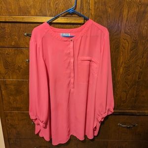 Pink 3x top long sleeves